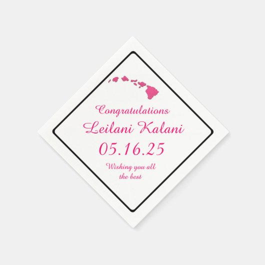 Rosa Hawaiianische Abschluss-Papierservietten Serviette (Ecke)