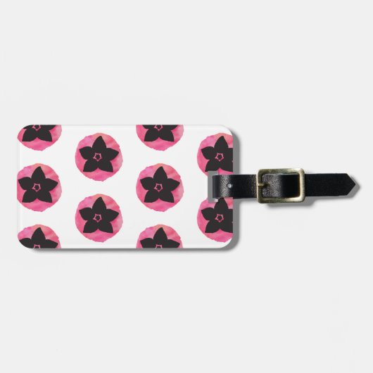 Rosa hawaiianische Blume Gepäckanhänger (Vorderseite horizontal)