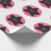 rosa Hawaiianische Blume Geschenkpapier (Ecke)