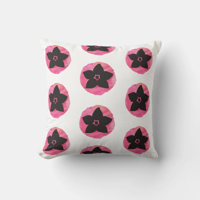 Rosa hawaiianische Blume Kissen (Vorderseite)