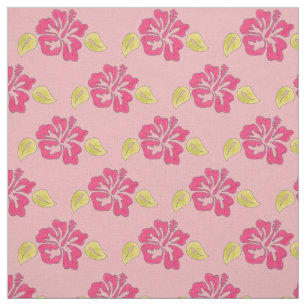 Rosa Hawaiianische Tropeninsel Hibiskus Blume Stoff