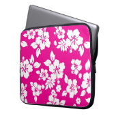 Rosa Hawaiisch Laptopschutzhülle (Vorderseite Links)