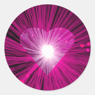 Rosa Heart Aufkleber rund