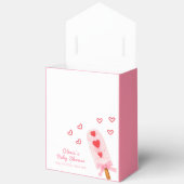 Rosa Heart Bow Ice Cream Popcicle Baby Dusche Geschenkschachtel (Offen)