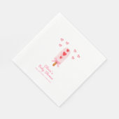 Rosa Heart Bow Ice Creme bereit für Pop Babydusche Serviette (Ecke)