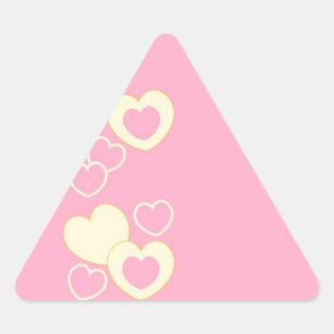 Rosa Heart Eyelet-Hintergrund Triangle-Aufkleber Dreieckiger Aufkleber