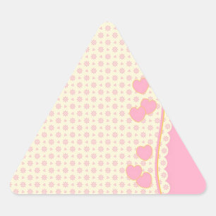 Rosa Heart Eyelet-Hintergrund Triangle-Aufkleber Dreieckiger Aufkleber