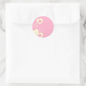 Rosa Heart Eyelet Hintergrundaufkleber Runder Aufkleber (Tasche)