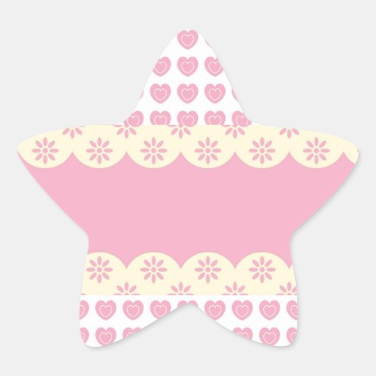 Rosa Heart Eyelet Star Aufkleber (Vorderseite)