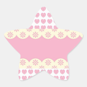 Rosa Heart Eyelet Star Aufkleber
