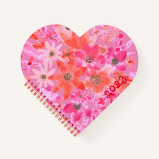 Rosa Heart-förmiges Spiralheft Notizblock
