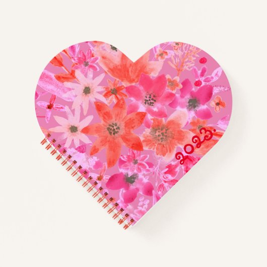 Rosa Heart-förmiges Spiralheft Notizblock (Vorderseite)