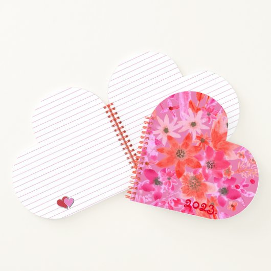Rosa Heart-förmiges Spiralheft Notizblock (Innenseite)