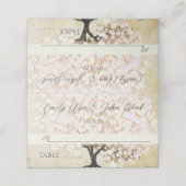 Rosa Heart Leaf Tree Hochzeit Platzkarten (Außenseite Aufgefaltet)