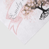 Rosa Heart Leaf Tree Wedding Seidenpapier (Ausschnitt)