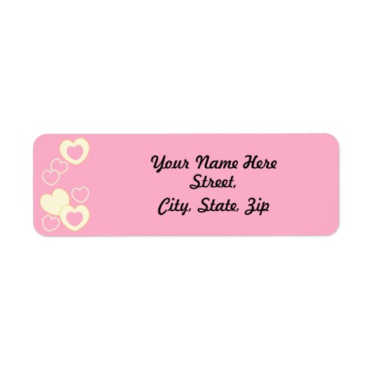 Rosa HeartEyelet Rücksendeadresse Sticker (Vorne)
