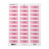 Rosa HeartEyelet Rücksendeadresse Sticker (Vorne)