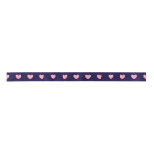 Rosa Hearts Navy Blue Liebe Urlaub Abstraktes Gesc Satinband (Vorderseite)