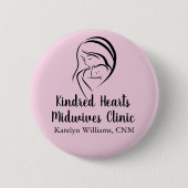 Rosa Hebammendienste Mama & Baby Geburtsklinik Button (Vorderseite)