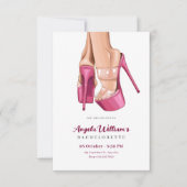 Rosa Heels Bachelorette Einladung (Vorderseite)