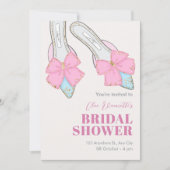 Rosa Heelse mit farbigem Brautparty Einladung (Vorderseite)