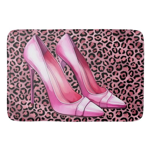 Rosa Heelse Schuhe Badematte (Vorderseite)