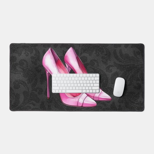 Rosa Heelse Schuhputzmatte Schreibtischunterlage (Tastatur & Maus)