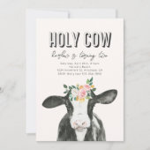 Rosa Heilige Kuh zum Geburtstag Einladung | Einlad (Vorderseite)