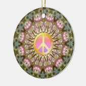 Rosa Heilung Licht Frieden Mandala Keramik Ornament (Links)