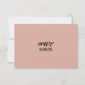 Rosa Heirloom QR Code Wedding RSVP Card Karte (Rückseite)