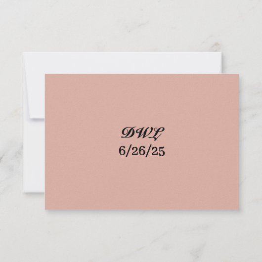 Rosa Heirloom Wedding RSVP Card (Rückseite)