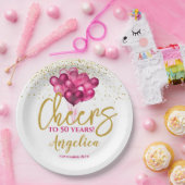 Rosa Heiße bis 50 Jahre 50. Geburtstag Pappteller (Party)