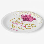 Rosa Heiße bis 50 Jahre 50. Geburtstag Pappteller (Schrägansicht)