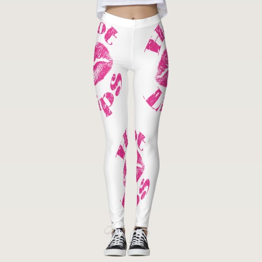 Rosa heiße Lippen! Leggings (Vorderseite)