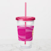 Rosa heißer Bright Gelber Kreis Acryltrinkbecher (Rechts)