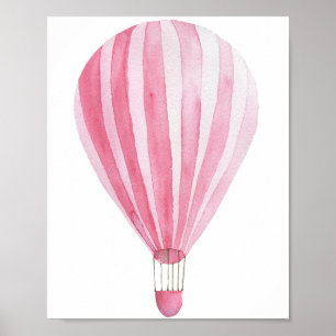 Rosa Heißluftballon - aerostat Poster