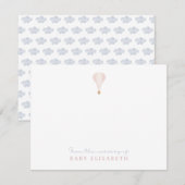 Rosa Heißluftballon , aus dem Kinderzimmer von Einladung (Vorne/Hinten)