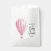 Rosa Heißluftballon Babydusche Geschenktütchen (Vorderseite)
