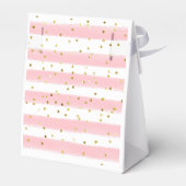 Rosa Heißluftballon Babydusche Gold Glitzer Geschenkschachtel (Rückseite)