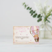 Rosa Heißluftballon Bärentaucher-Raffel Begleitkarte (Stehend Vorderseite)