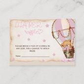 Rosa Heißluftballon Bärentaucher-Raffel Begleitkarte (Vorderseite)