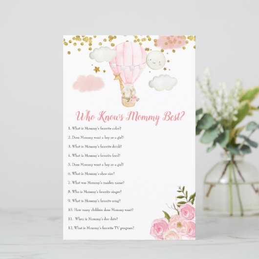 Rosa Heißluftballon, der Mama am besten kennt (Stehend Vorderseite)