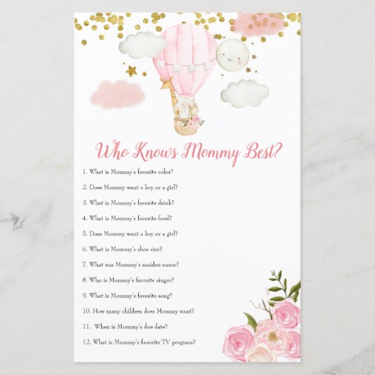 Rosa Heißluftballon, der Mama am besten kennt (Vorderseite)