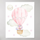 Rosa Heißluftballon, Einhorn, Sterne, Girl-Kinderz Poster (Vorne)