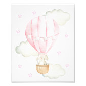 Rosa Heißluftballon, Elephant, Star, Girl-Kinderzi Fotodruck (Vorne)