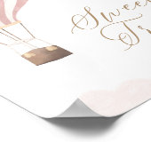 Rosa Heißluftballon Geburtstag Süße Leckereien Unt Poster (Ecke)