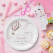 Rosa Heißluftballon Girl Baby Dusche Pappteller (Party)