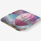 Rosa Heißluftballon Pappteller (Gewinkelt)