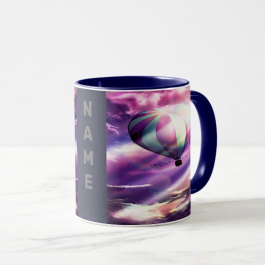 Rosa Heißluftballon Tasse (VorderseiteRechts)