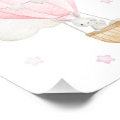 Rosa Heißluftballon, Tiere, Sonne, Kinderzimmer Fotodruck (Ecke)